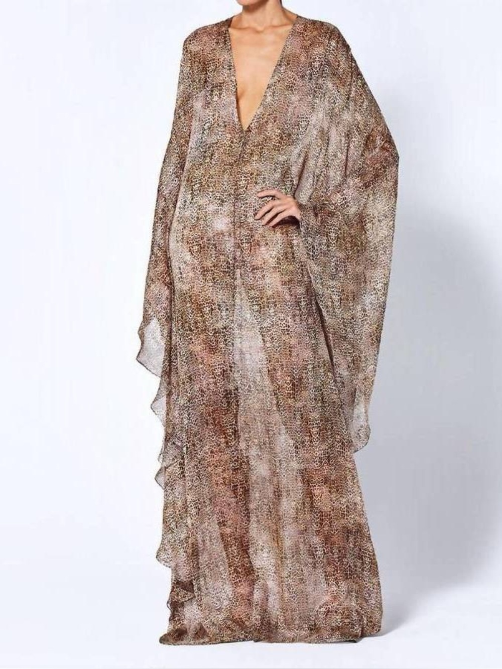 Alexis animal cheetah print Santurce chiffon kaftan